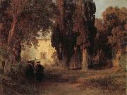 Oswald achenbach Monastery Garden oil painting picture wholesale